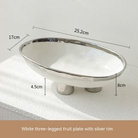 Porcelain Modern Minimalist Creative Handmade Ceramic Three Feet High Foot Fruit Plate
