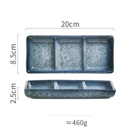 Japanese Three Grid Seasoning Dish With Dipping Material Ceramic Dish