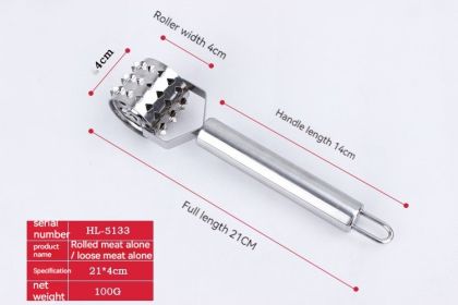 Stainless Steel Steak Pork Chop Quick Rolling Hammer