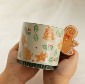 Cinnamon-flavored Christmas Hand-painted Gingerbread Man Ceramic Mug